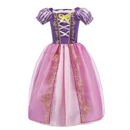 Children Costume Girl Dress Halloween Princess Cosplay Party Rapunzal Anna Elsa Birthday Clothes