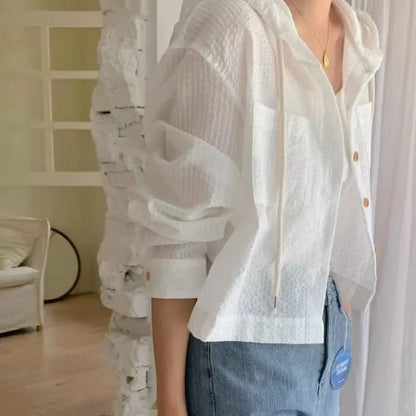 Women Shirt Summer Fashion Sunshade Long Sleeve Casual