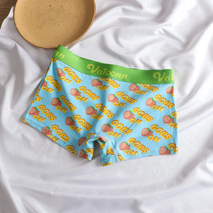 60S Cotton Women Panties Cartoon Print Shorts Sports Boxer Breathable Cozy Sexy Underwear Mid-Waist Boyshort Female Girls Pants