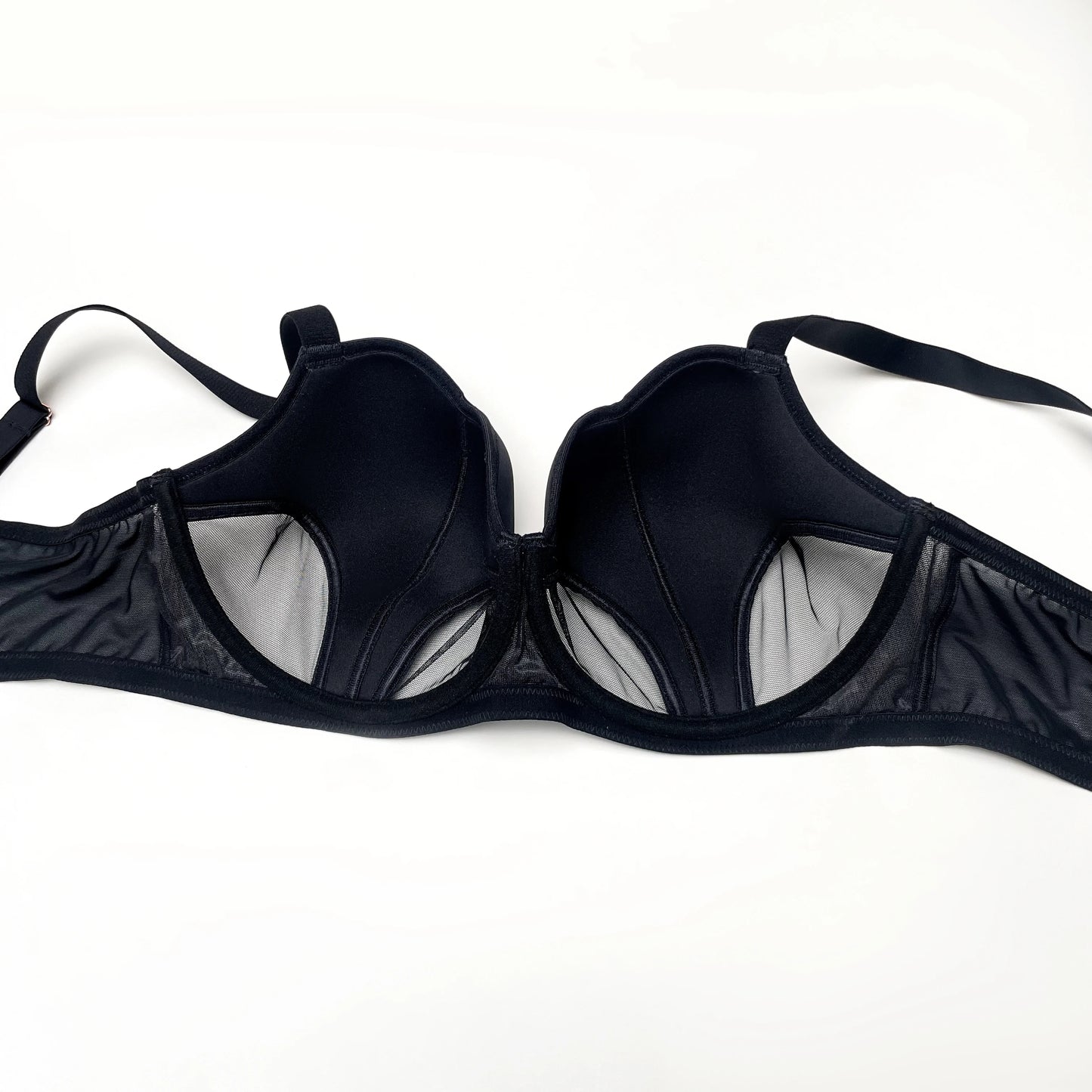 Women Plus Size Minimizer Sheer Mesh Bra And Panty Set Underwire Full Coverage Big Cup D E F G H I Curvy Lingerie 2 Pieces D