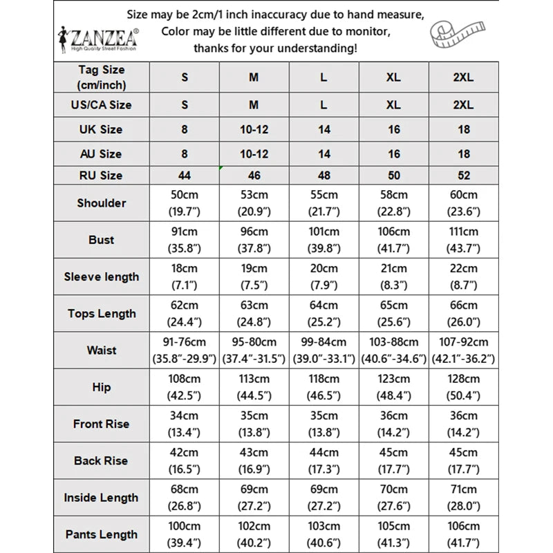 Fashion Women 2 Piece Sets ZANZEA Summer Trousers Suit Short Sleeve Lace-Up Blouse Wide Leg Pant Sets Solid Color OL Work Outfit