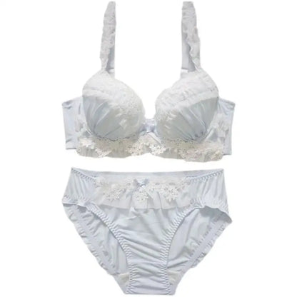 UK Trending! MOYISU Kawaii Lolita Bra Set Full Cup G Heavy Underwire Support Heavy Lace Thin Cup Pure Sexy Teen Lingerie Summer