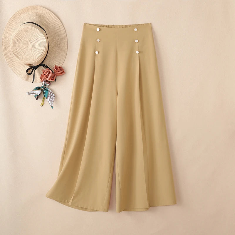 ZANZEA Summer Women High Waist Officewear Pants Stylish Pleated Trousers Elegant Casual Solid Loose Wide Leg Pantalon Streetwear