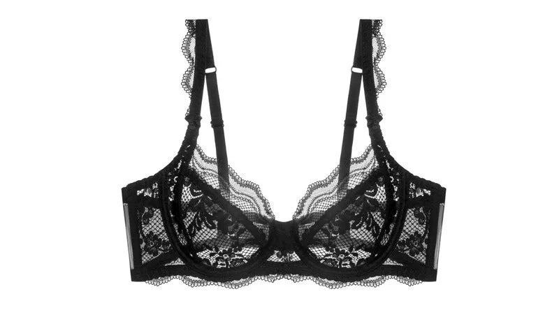 BANERDANNI La Parlé Elegant Floral Lace Bra Set Large Bust Looks Smaller Lightweight Breathable Pure Desire Bra & Set Hot Seller