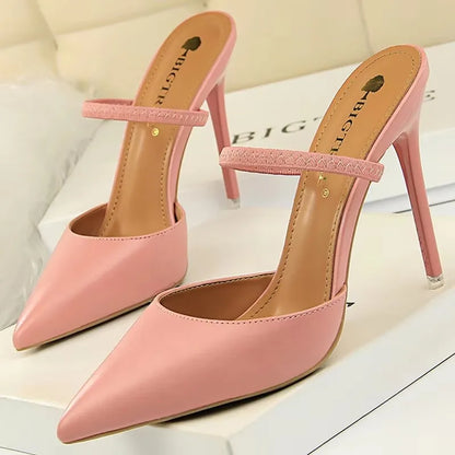 BIGTREE Shoes Sandals Women 2026 Summer High Heels Slippers Pu Heeled Sandals Stiletto Ladies Shoes Fashion Female Shoes Pumps