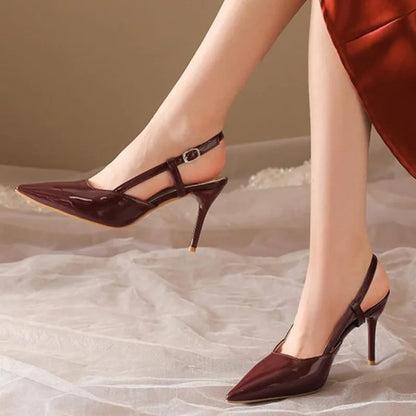 2025 Women New Plus Size Heel Sandals Women sexy elegant Leather Pumps Ladies Retro Brand Buckle Rome High Heels Shoes Mules
