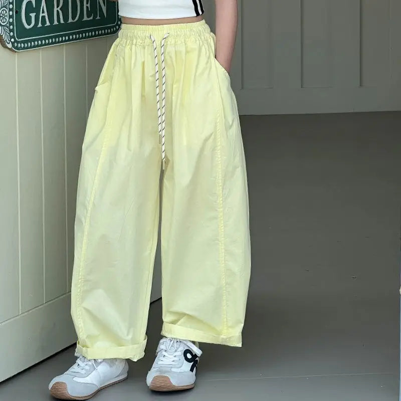 Girls' Lightweight Summer Loose Stylish Wide Leg Harem Pants 5-12 Years