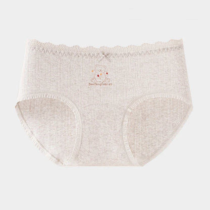 1pcs Cotton Panties Girl Lace Underwear Teenager Cute Bow Briefs Students Intimates Dot Print Underpant Female Comfort Lingeries