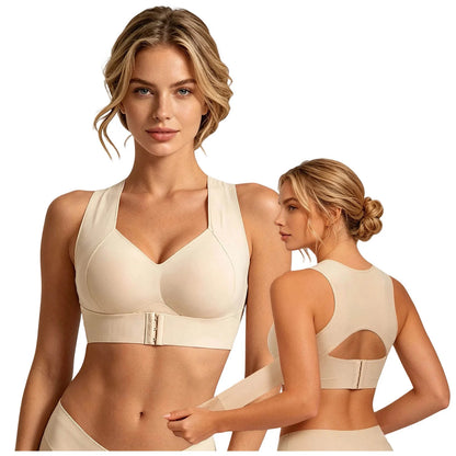 Race Back Corrector Bra For Women Front Closure Wireless Seamless Bra Wide Strap Full Coverage Tank Female Seamless Underwear