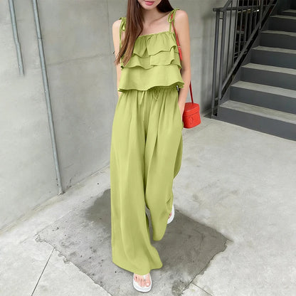 Korean Summer Sleeveless Strap Tanks Tops Pant Sets ZANZEA Women 2 Pieces Sets Solid Work Tracksuit 2026 Casual Holiday Outfits
