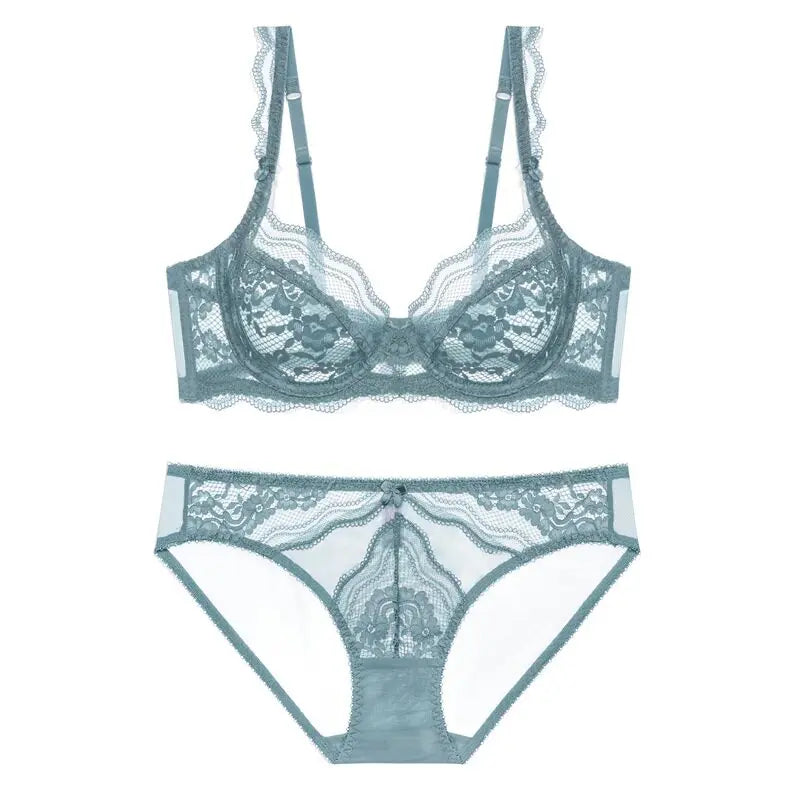 BANERDANNI La Parlé Elegant Floral Lace Bra Set Large Bust Looks Smaller Lightweight Breathable Pure Desire Bra & Set Hot Seller