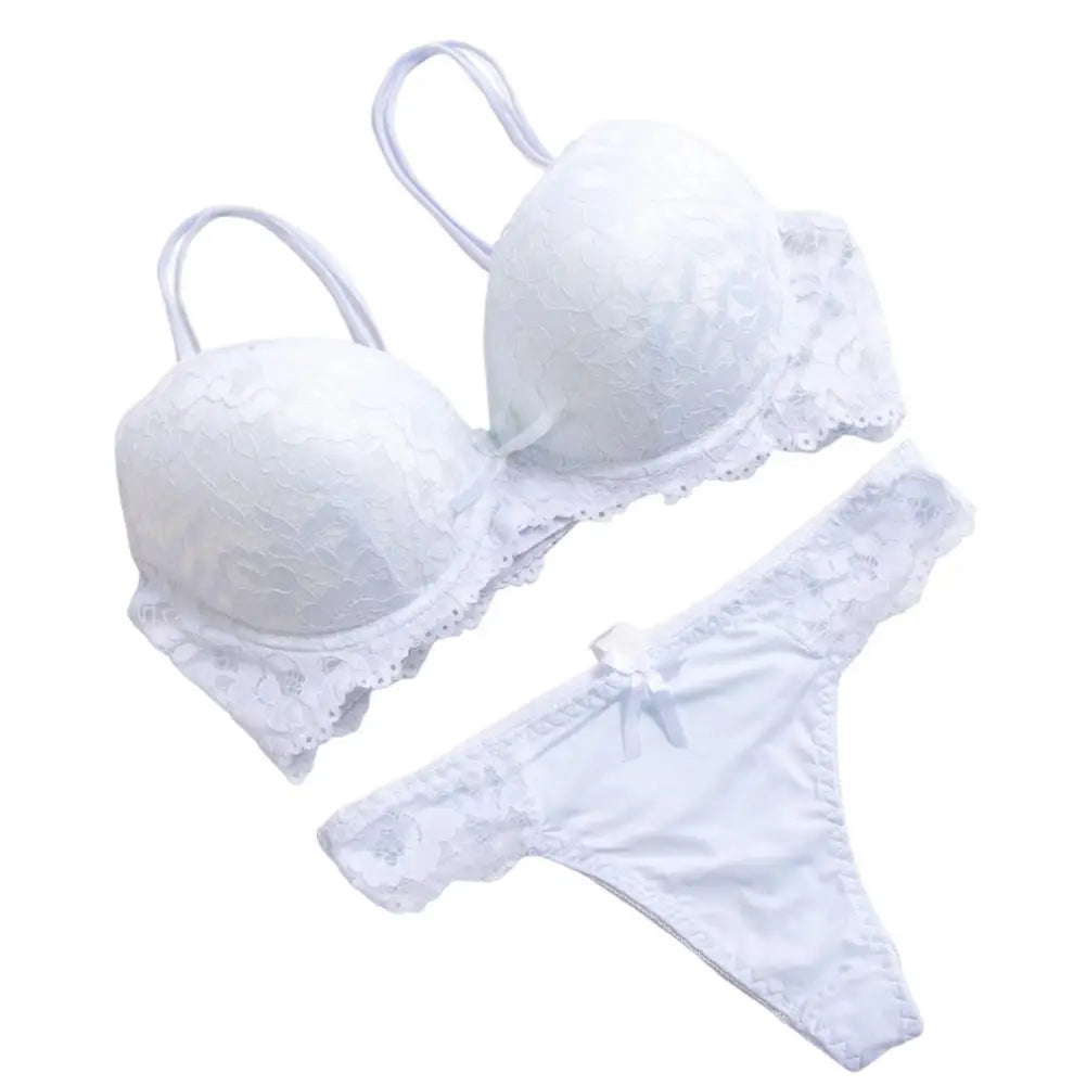 2024 Floral Embroidery Women Underwear Set Sexy Lace Push Up Bra Set Panties Sexy Push Up Brassiere Wirefree Soft Underwear Set