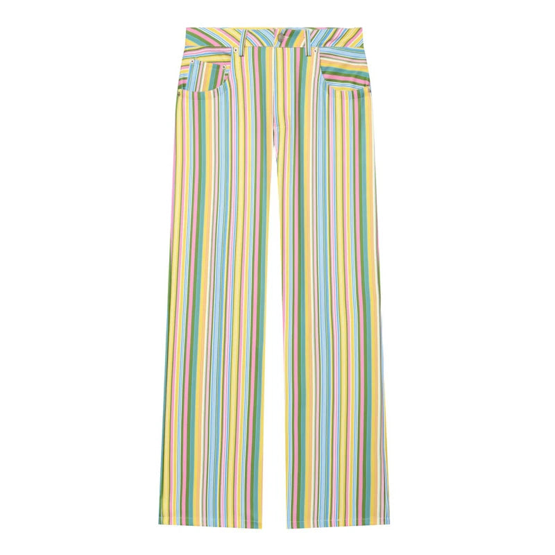 HXAO 2026 Jeans For Woman Rainbow Striped Baggy Jeans Pants Y2K Denim Wide Leg Pants Colorful Cowboy Summer Pants Streetwear