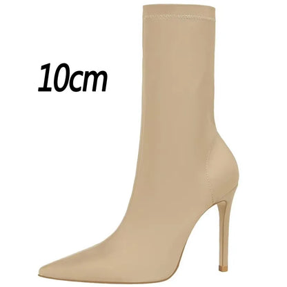 BIGTREE Shoes Women Boots Fashion Ankle Boots Pointed Toe Stretch Boots Autumn Stiletto Socks Boots High Heels Ladies Shoes 2026