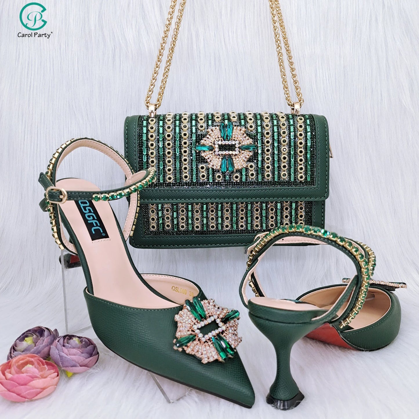 QSGFC New Luxury Women's Shoes Comfortable SS Class High Heels Bag in Spring, Summer, and Autumn
