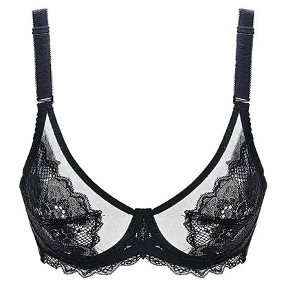 Women's Transparent Bra Ultra Thin Lace Bra Underwear