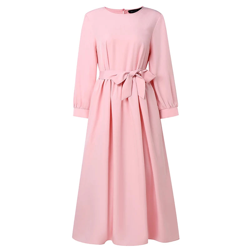 2026 ZANZEA Fashion Muslim Abaya Dress Dubai Robe Women Long Lantern Sleeve Pleated Sundress Elegant Solid A Line Party Dresses
