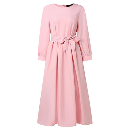 2026 ZANZEA Fashion Muslim Abaya Dress Dubai Robe Women Long Lantern Sleeve Pleated Sundress Elegant Solid A Line Party Dresses