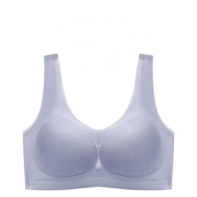 Thin Sexy Bra Ice Silk Push Up Sports Bra Breast Pad Pajamas Women's Underwear