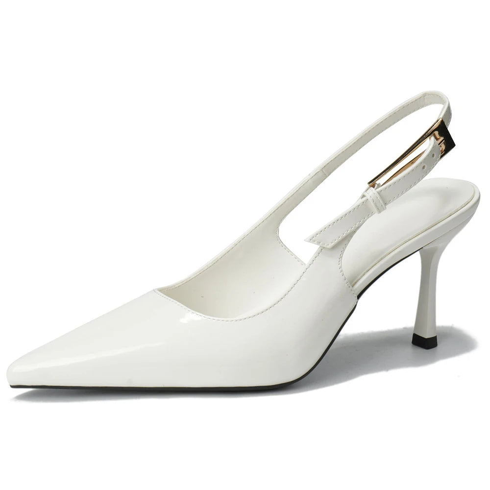 BIGTREE Shoes Women Pumps Patent Leather High Heels Ladies Shoes Stiletto 8 cm Heels Buckle Sexy Party Shoes Heeled Sandals New