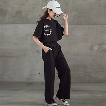 New Spring Summer Teenager Girls Clothing Sets Children Short Tops T Shirt And Pants 2Pcs Kids Tracksuit 5 6 8 10 12 14 Years