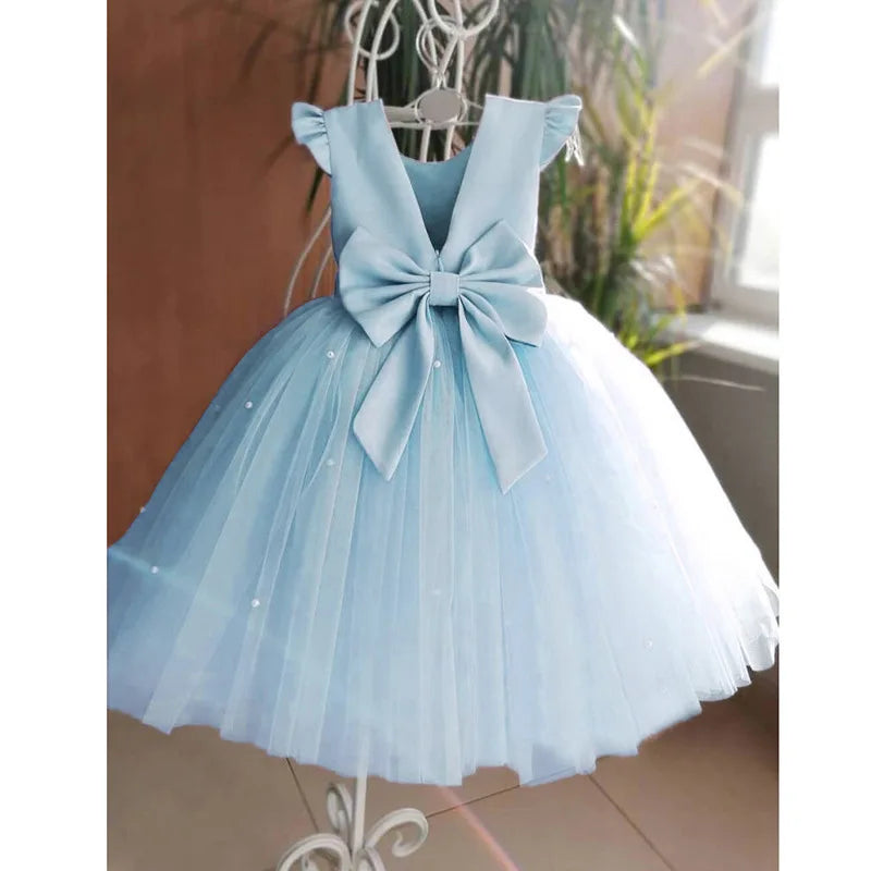 Baby Girls Summer Dresses 2 3 6 8 10Yrs Cute Kids Birthday Princess Dress Children Casual Clothes Sleeveless Girls Layered Dress