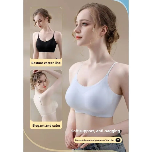 Summer Ultra-thin Ice Silk Seamless Underwear, Lightweight and Breathable Seamless Suspender, Beautiful Back Bra