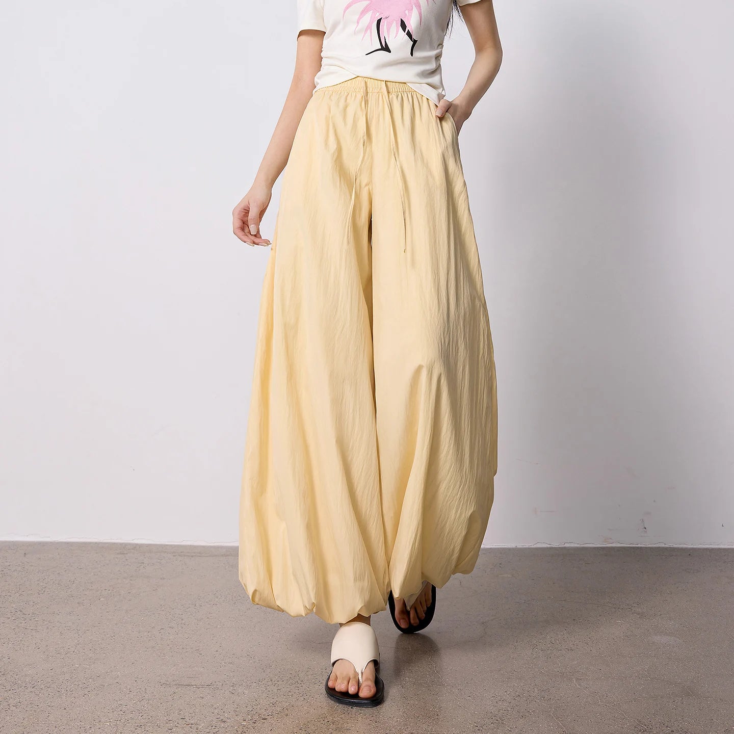 TOYOUTH Women's Wrinkle-Resistant Wide Leg Pants 2026 Summer New Straight Cut Bud Trousers, Travel Friendly