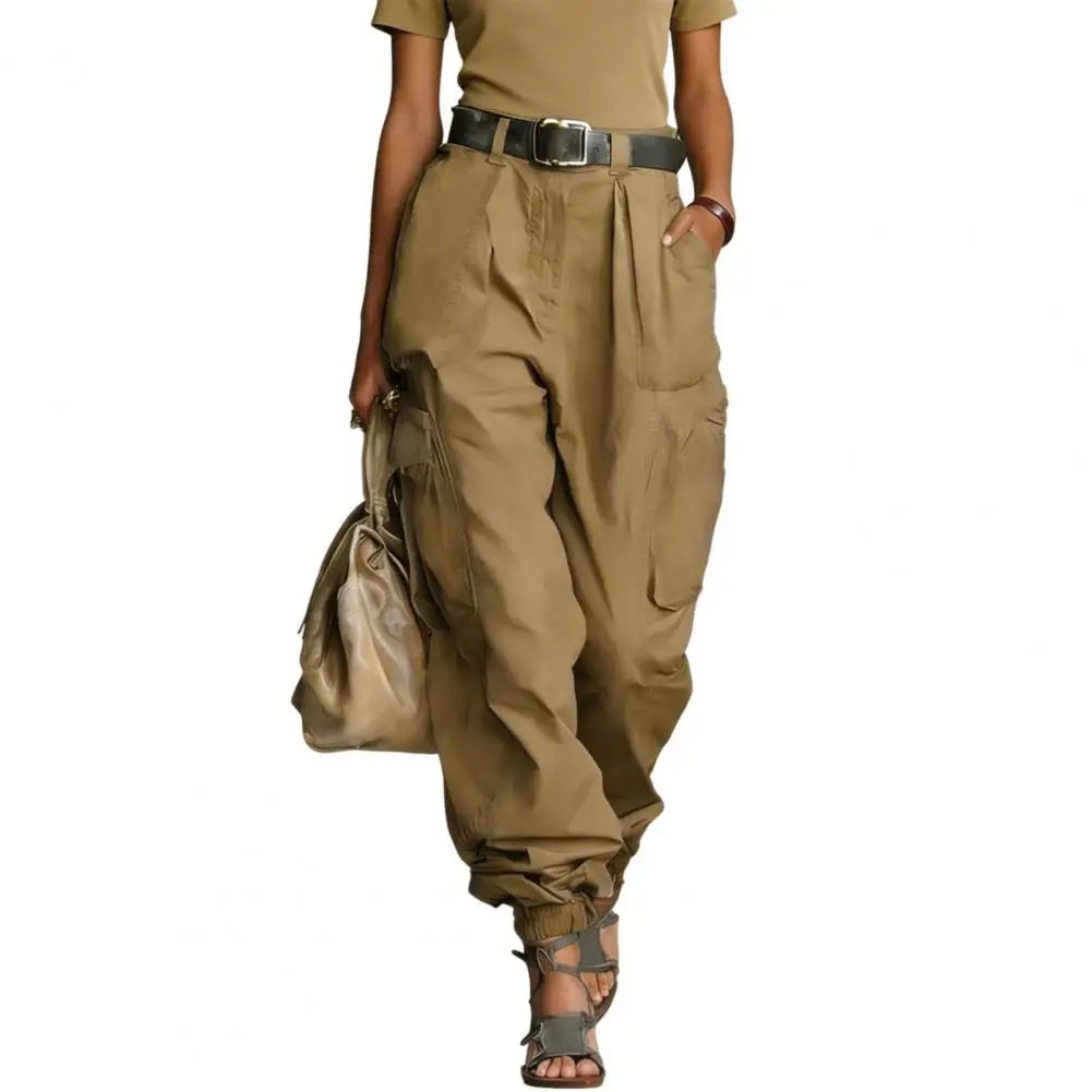 Baggy Cargo Trousers Women Pants Adjustable Leg Openings Full Ankle Length Baggy Trousers Cargo Comfortable Women Pants
