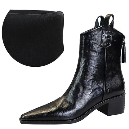 BIGTREE Designer Punk Vintage Pointed Toe Women Ankle Boots Autumn Winter Zipper Shoes Women Fashion Square Heel Botas Mujer