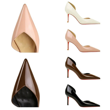 BIGTREE Shoes Women Pumps Patent Leather High Heels Sexy Party Shoes Stiletto Heels 7.5 cm Pointed Tip Ladies Shoes 4 Colors