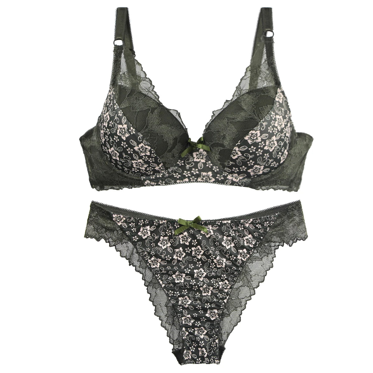 2027New 34/75 36/80 38/85 40/90 42/95 44/100 BCDE Bras Set White burgundy Beige Black Green Blue Push Up Underwear For Women
