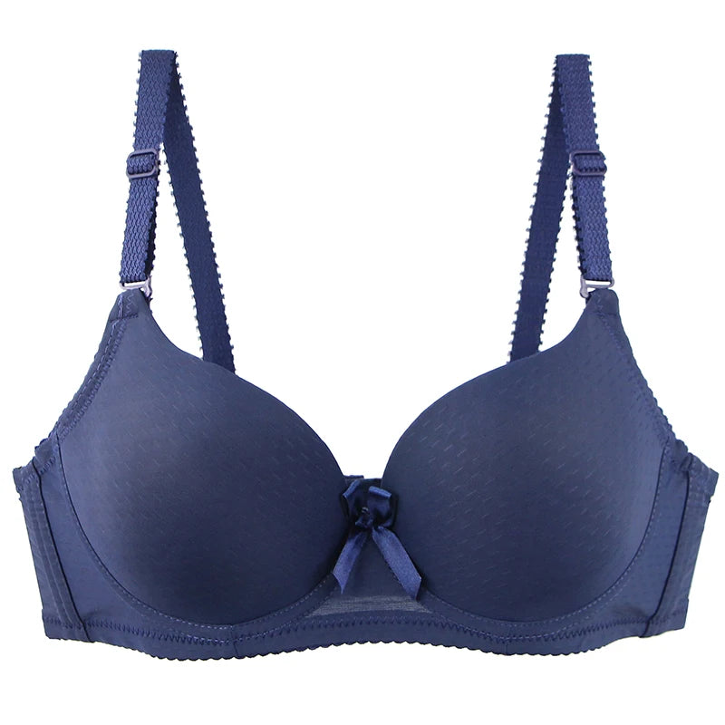 2025 New Sexy Plus Size Bras Bow Sweat Absorption Underwear For Women Solid Smooth Seamless Breathable ABC Cup Lingerie