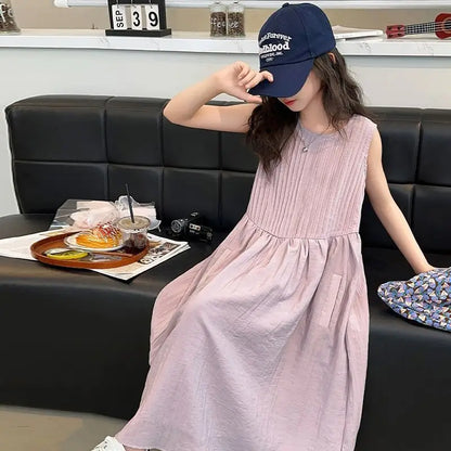 Sweet Casual Maxi Dress Girls Kids Romper Puffy Princess Girl Summer Suit Holiday Dresses 4 Year Old Clothes From 8 14 Years 5 6