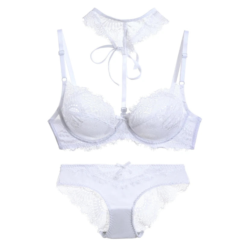2024 New Sexy Ultra-ThinThick Black Beige Pink Purple Red White Plus Size Lingerie BCDE Cup Bra Sets Push Up Underwear
