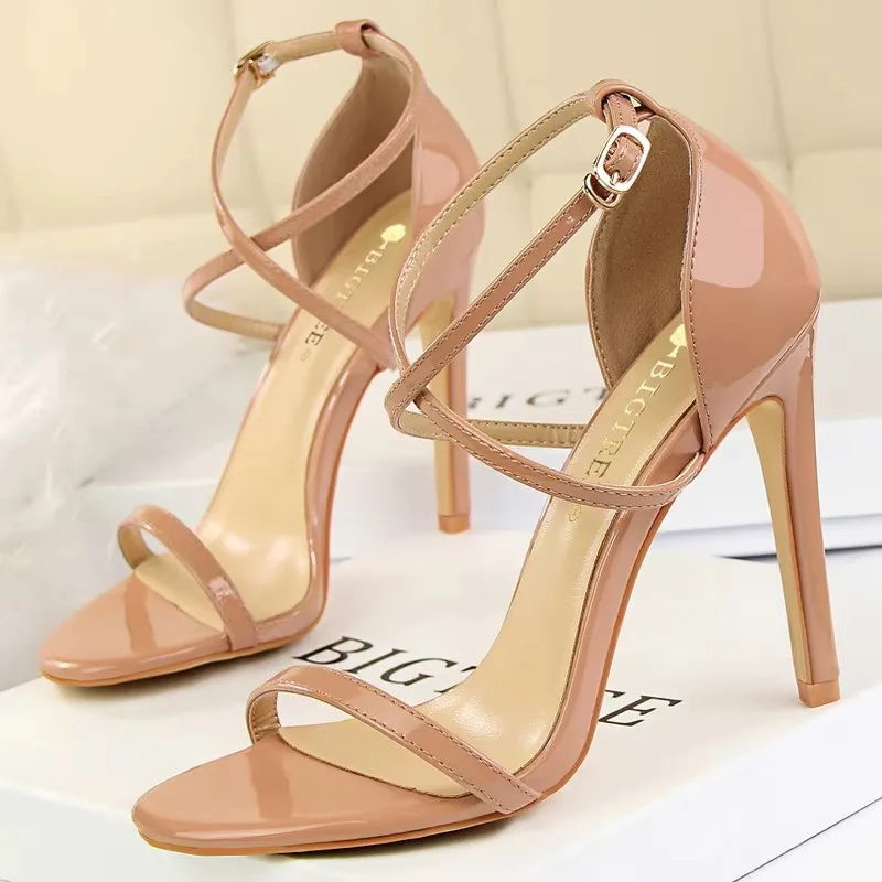 BIGTREE Shoes Buckle Strap High Heels 2026 New Women Heels Sandals Stiletto 11cm Sexy Heels Party Shoes Women Pumps Ladies Shoes