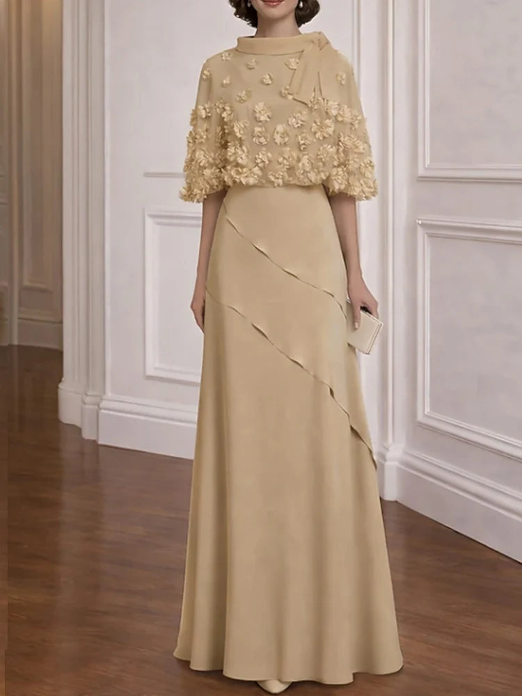 Customized New In Elegant Long Mother of the Bride Dresses O-Neck Floor-Length A-Line Wedding Guest Party Groom Dress 2026
