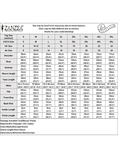 ZANZEA 2025 Vintage Short Sleeve Plaid Checked Blouses Short Sets Summer 2PCS Women Matching Sets Casual Outfits Loose Tracksuit