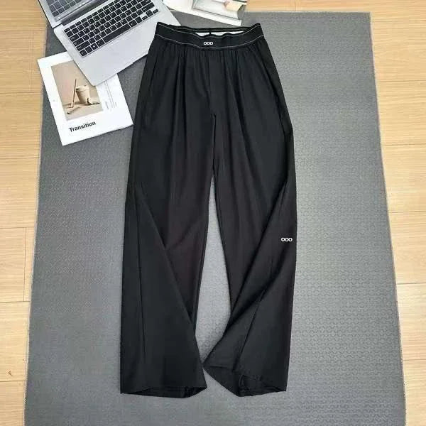 2026 Loose Casual Pants Women's Summer High Waist and Thin Yoga Pants Breathable Drape Straight Mouth Wide Leg Sweatpants