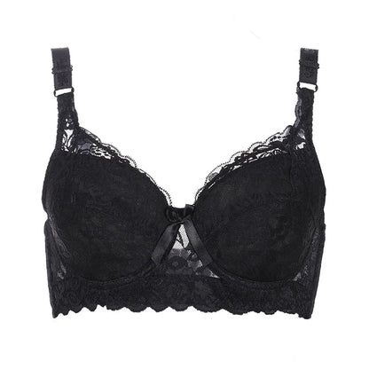 Hot Full cup thin underwear small bra plus size undewire adjustable lace Women's bra breast cover B C D Large size Lace Bras