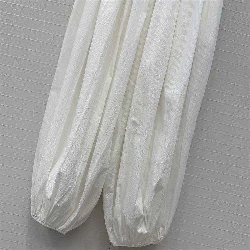 Women's pants New elastic waistband drawstring straight leg pants for autumn 2026 100% pure cotton ankle pants y2k casual pants
