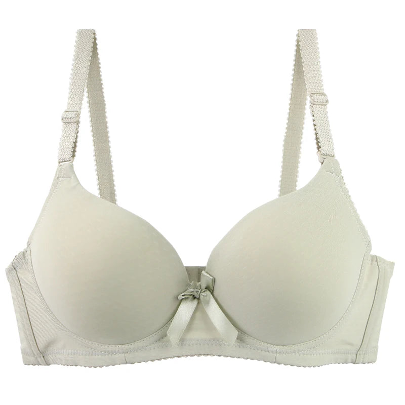 2025 New Sexy Plus Size Bras Bow Sweat Absorption Underwear For Women Solid Smooth Seamless Breathable ABC Cup Lingerie