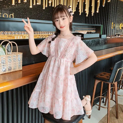 Floral Summer Dress Evening Kids Girls Luxury Dresses Clothes From 10 14 Years Old Girl 12 Fashion 11 Costume Women's Teenage 8