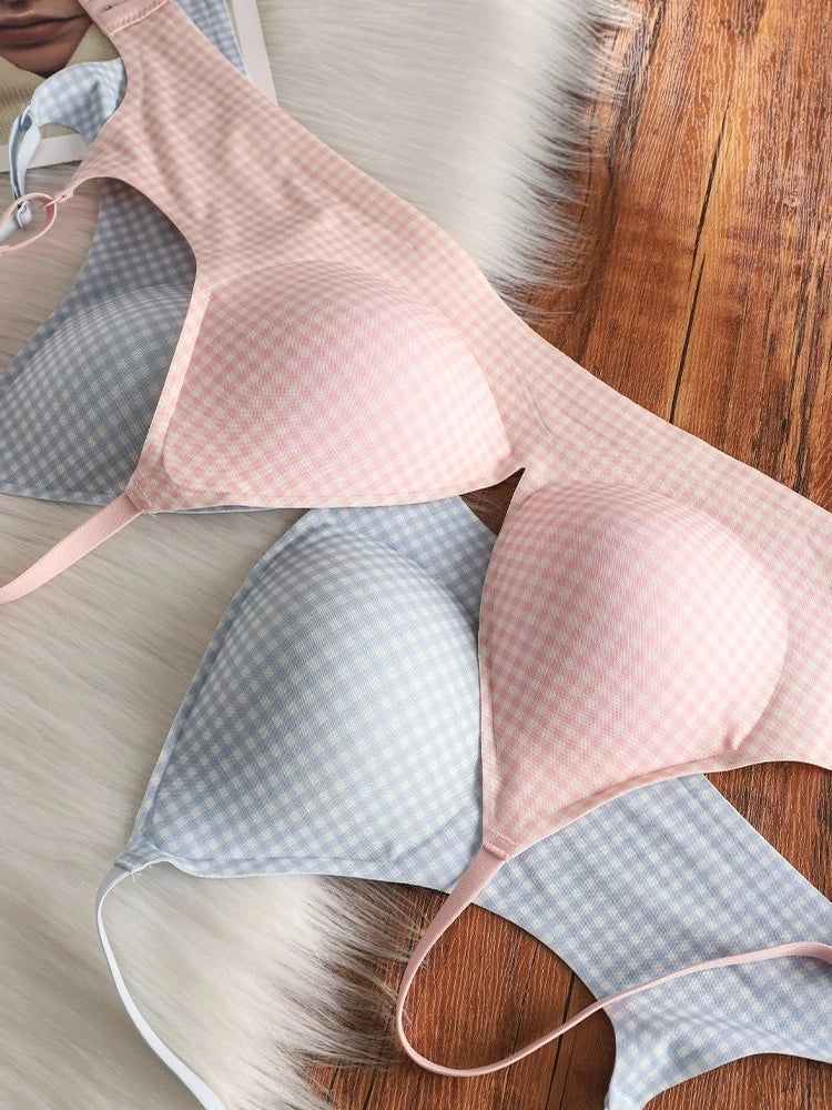 Everyday Wireless Bra for Set Women Seamless Cool Summer Bralette Thin Push Up Gather Small Chest Breathable T-Shirt Bra MOYISU