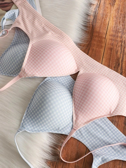 Everyday Wireless Bra for Set Women Seamless Cool Summer Bralette Thin Push Up Gather Small Chest Breathable T-Shirt Bra MOYISU