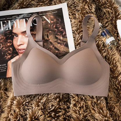 Push-Up Bras For Women Plus Size Seamless Bra Non-wire Wide Adjustable Straps Underwear Sexy Lingerie Comfort Intimates M-3XL