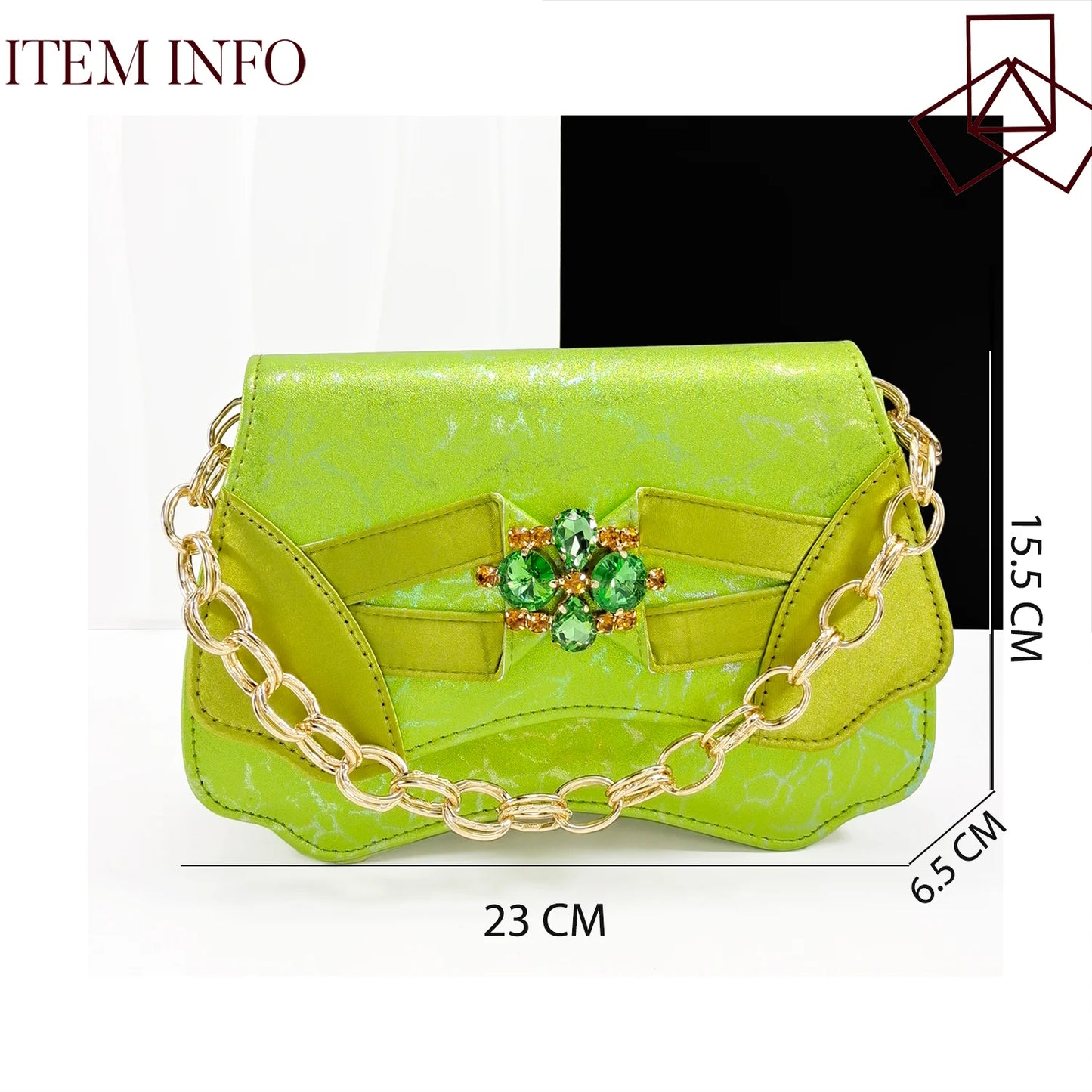 Newest Lemon Green Color Party Weddling Low Heels Pointed Toe Women Shoes and Bag Made of New Bright Materials Comfortable Heels