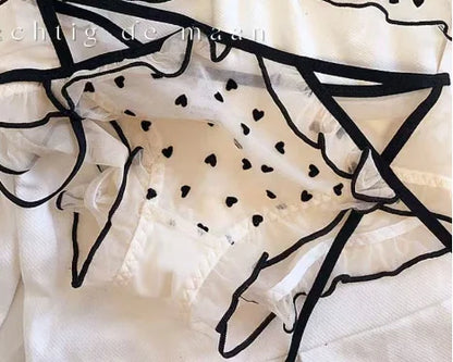 MOYISU Japanese Mesh No-wire lace Underwear set Women's small breasts gather sexy pure desire sweet bra cute bra Panty SET TUSHY