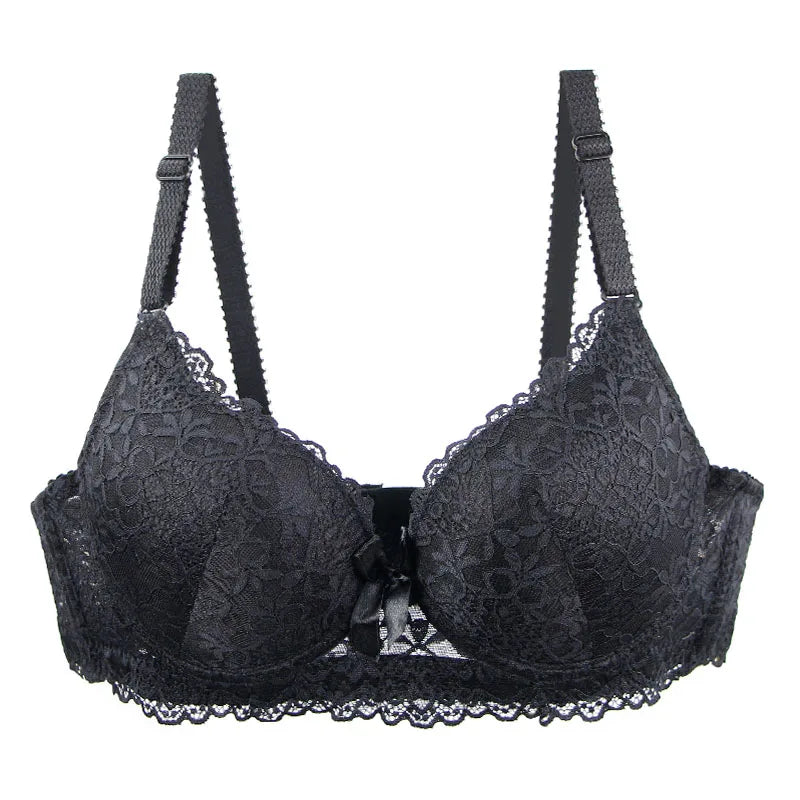 2025 New Sexy Bras 34/75 36/80 38/85 40/90 42/95 44/100 BC Cup Unerwear For Women Bow Floral Push Up Lingerie