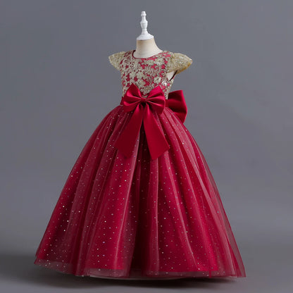 3-12 Years Girls Princess Bridesmaid Dress Kids Long Prom Ball Gowns Children Wedding Birthday Party Dresses Christmas Vestidos